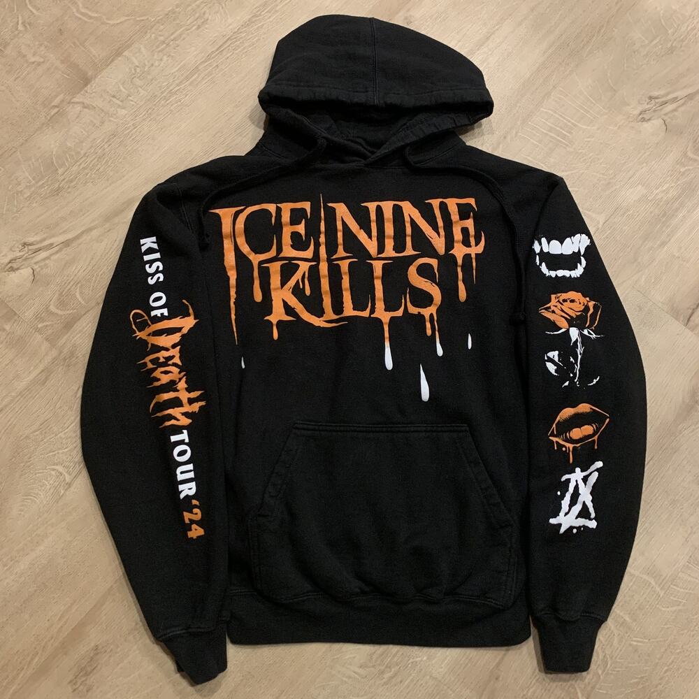 Ice Nine Kills Hoodie Sweatshirt Adult Small S Kiss of Death Tour 2024 Black